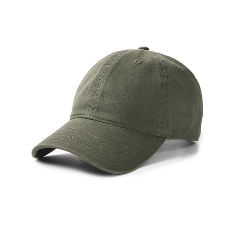 Olive green classic cap by Capnity with a structured crown, curved brim, and adjustable back strap for a comfortable everyday fit.