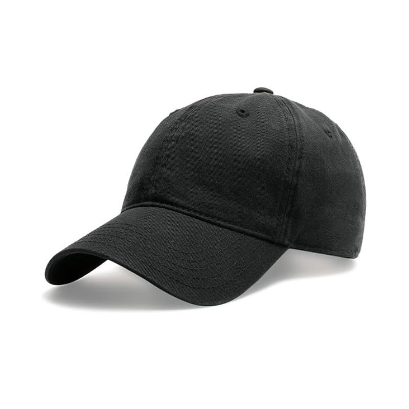 Capnity black classic cap for men and women featuring a structured crown, curved visor, and adjustable back closure for everyday casual wear.