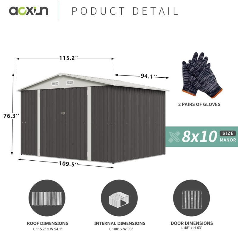 10 ft. W x 8 ft. D Storage Shed - Image 8
