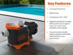 BLACK+DECKER Variable Speed Pool Pump Inground with Filter Basket and Easy Programmable Touch Pad Interface, 3 HP - Image 6