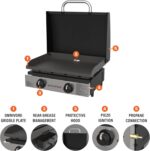 Blackstone 22″ Portable Tabletop Griddle – Dual Burner Flat Top Grill, 24,000 BTU Propane with Stainless Steel Faceplate & Rear Grease System - Image 14