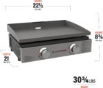 Blackstone 22″ Portable Tabletop Griddle – Dual Burner Flat Top Grill, 24,000 BTU Propane with Stainless Steel Faceplate & Rear Grease System - Image 3