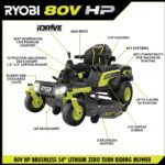 80V Max HP Lithium 54″ Brushless Electric Zero Turn Lawn Mower - Image 21