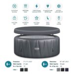 Wave Atlantic 6 Person Round Inflatable Hot Tub, Navy - Image 5