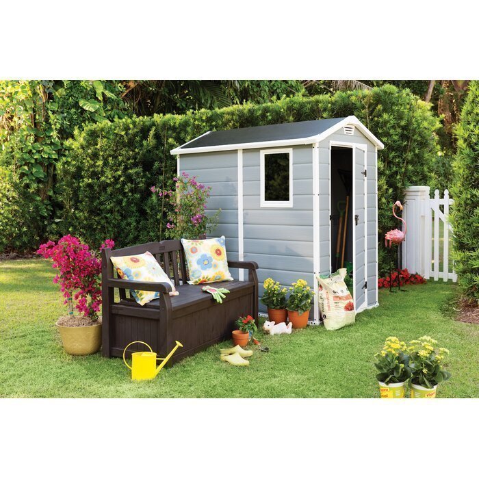 Keter Manor 4 ft. W x 6 ft. D Vertical Resin Outdoor Storage Shed Ideal For Patio - Image 3