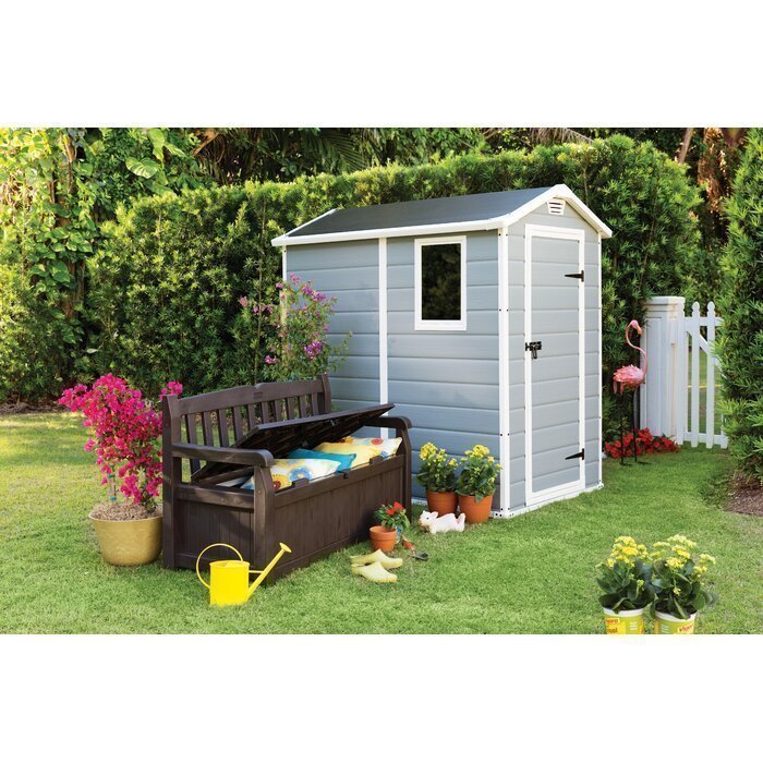 Keter Manor 4 ft. W x 6 ft. D Vertical Resin Outdoor Storage Shed Ideal For Patio - Image 2