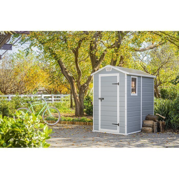 Keter Manor 4 ft. W x 6 ft. D Vertical Resin Outdoor Storage Shed Ideal For Patio - Image 16