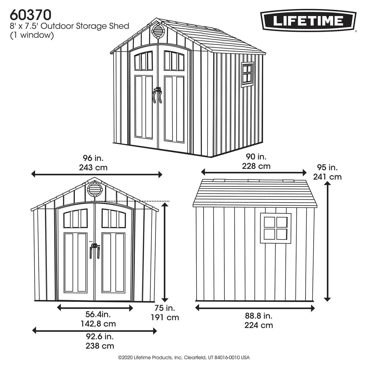 Lifetime 8 Ft x 7.5 Ft Outdoor Storage Shed - Image 23