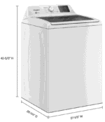 Whirlpool WTW4307SW 4.2–4.3 Cu. Ft. Top Load Washer with 2-in-1 Removable Agitator, Soft Close Glass Lid, White - Image 5