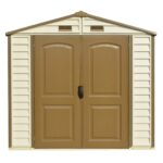DuraMax 8ft x 6ft Storeall Vinyl Shed with Foundation Kit and window - Image 3