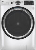 GE – 4.8 CuFt High-Efficiency Stackable Smart Front Load Washer w/UltraFresh Vent System & Microban Antimicrobial Technology – White on white - Image 6