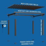 16×12 ashford traditional steel pergola with sail shade soft canopy - Image 9