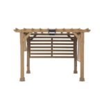 SummerCove 11 ft. x 10 ft. Tan Cedar Frame Wood Pergola with Adjustable Canopy - Image 11