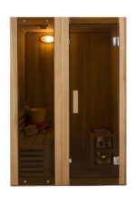 ALEKO StI2ced Cedar Indoor Wet Dry Sauna Steam Room, 3 kW Harvia KIP Heater, 2 Person - Image 2